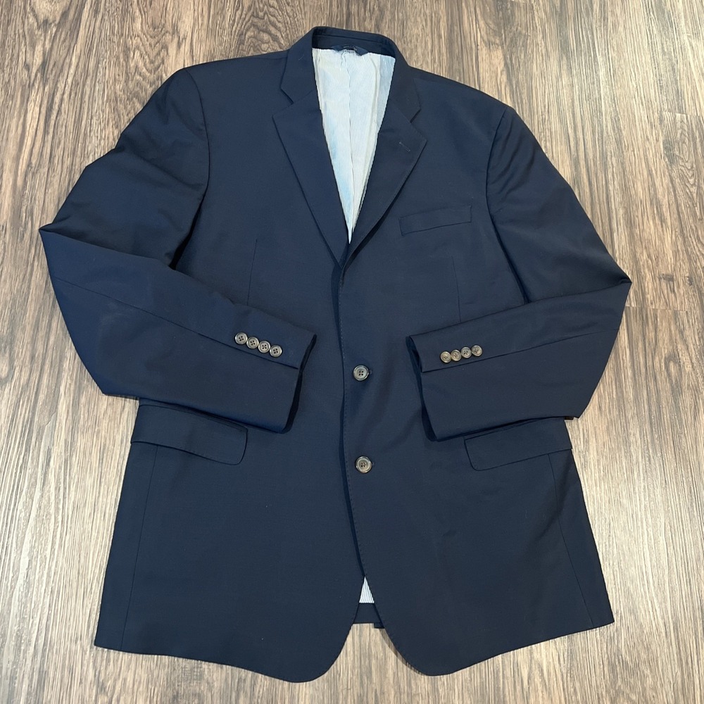 Brooks Brothers Explorer Regent Fit Navy Mens 44L Wool Blend Sports Coat Blazer